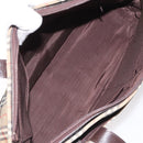 Burberrys Nova Check Hand Bag Canvas Beige Gold Auth gh174-15