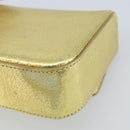 PRADA Pouch Leather Gold Auth gh1740-10