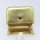 PRADA Pouch Leather Gold Auth gh1740-13