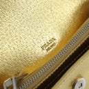 PRADA Pouch Leather Gold Auth gh1740-14