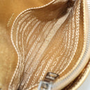 PRADA Pouch Leather Gold Auth gh1740-15
