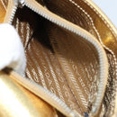 PRADA Pouch Leather Gold Auth gh1740-19