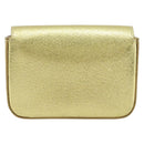 PRADA Pouch Leather Gold Auth gh1740-3