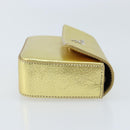 PRADA Pouch Leather Gold Auth gh1740-4