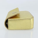 PRADA Pouch Leather Gold Auth gh1740-5