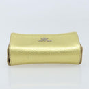 PRADA Pouch Leather Gold Auth gh1740-6