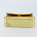 PRADA Pouch Leather Gold Auth gh1740-7