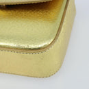 PRADA Pouch Leather Gold Auth gh1740-8