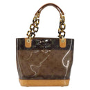 LOUIS VUITTON Monogram Vinyl Cava Amble PM Tote Bag Brown M92502 LV Auth gh1744-13