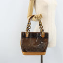 LOUIS VUITTON Monogram Vinyl Cava Amble PM Tote Bag Brown M92502 LV Auth gh1744-21