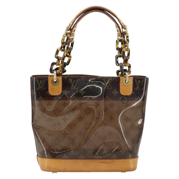 LOUIS VUITTON Monogram Vinyl Cava Amble PM Tote Bag Brown M92502 LV Auth gh1744