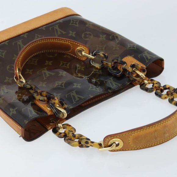 LOUIS VUITTON Monogram Vinyl Cava Amble PM Tote Bag Brown M92502 LV Auth gh1744