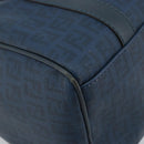 FENDI Zucchino Canvas Boston Bag Navy Gold Auth gh1746-14