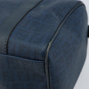 FENDI Zucchino Canvas Boston Bag Navy Gold Auth gh1746-15