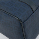 FENDI Zucchino Canvas Boston Bag Navy Gold Auth gh1746-16