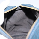 FENDI Zucchino Canvas Boston Bag Navy Gold Auth gh1746-21