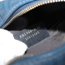 FENDI Zucchino Canvas Boston Bag Navy Gold Auth gh1746-12