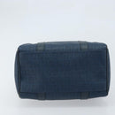 FENDI Zucchino Canvas Boston Bag Navy Gold Auth gh1746-5