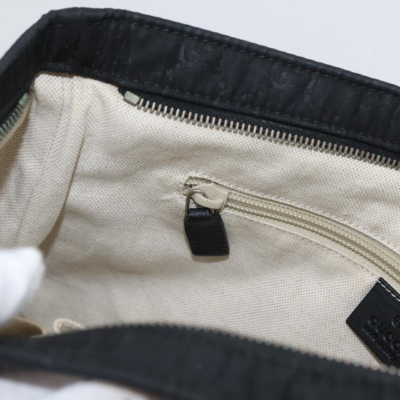 GUCCI GG Canvas Shoulder Bag Nylon Black Silver 314529 Auth gh1748
