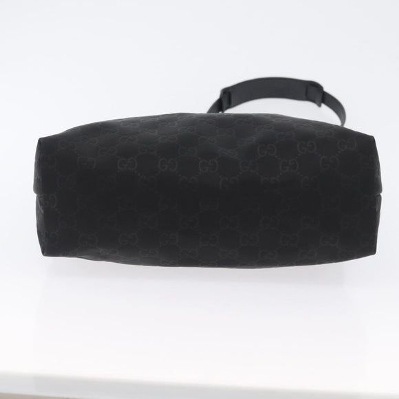 GUCCI GG Canvas Shoulder Bag Nylon Black Silver 314529 Auth gh1748