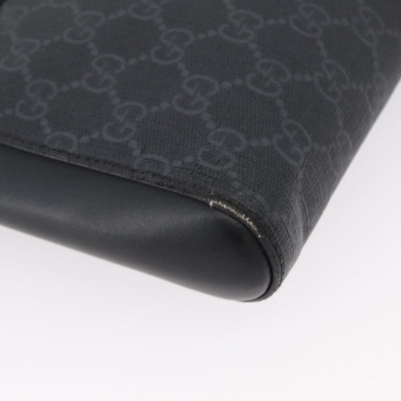 GUCCI GG Supreme Sherry Line Shoulder Bag PVC Black Silver 523599 Auth gh1751