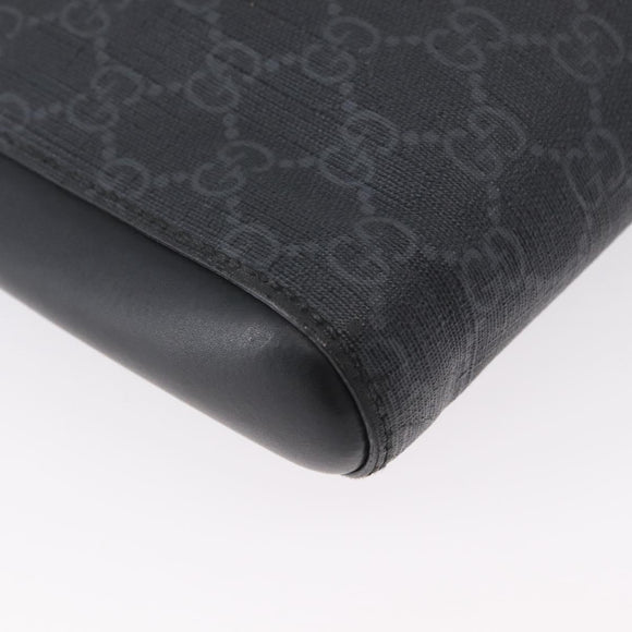 GUCCI GG Supreme Sherry Line Shoulder Bag PVC Black Silver 523599 Auth gh1751