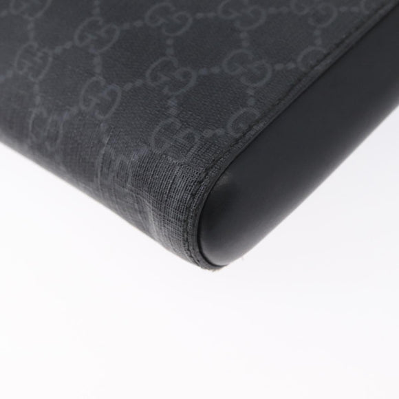 GUCCI GG Supreme Sherry Line Shoulder Bag PVC Black Silver 523599 Auth gh1751