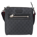 GUCCI GG Supreme Sherry Line Shoulder Bag PVC Black Silver 523599 Auth gh1751-13
