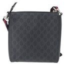 GUCCI GG Supreme Sherry Line Shoulder Bag PVC Black Silver 523599 Auth gh1751-2
