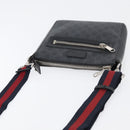 GUCCI GG Supreme Sherry Line Shoulder Bag PVC Black Silver 523599 Auth gh1751-6