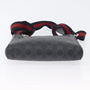 GUCCI GG Supreme Sherry Line Shoulder Bag PVC Black Silver 523599 Auth gh1751-5