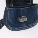 PRADA Chain Shoulder Bag Denim Blue Silver Auth gh1755V-21