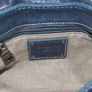 PRADA Chain Shoulder Bag Denim Blue Silver Auth gh1755V-23