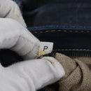 PRADA Schultertasche Kette Denim Blau Silber Auth gh1755V-11