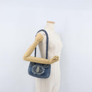 PRADA Chain Shoulder Bag Denim Blue Silver Auth gh1755V-28