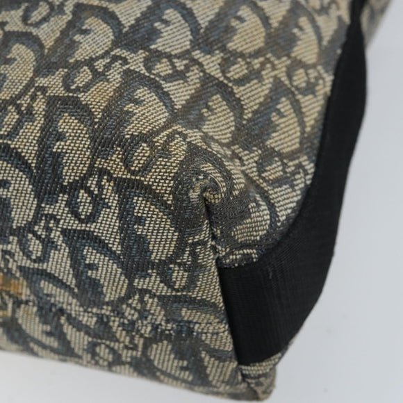 Christian Dior Trotter Canvas Shoulder Bag Navy Silver Auth gh1756