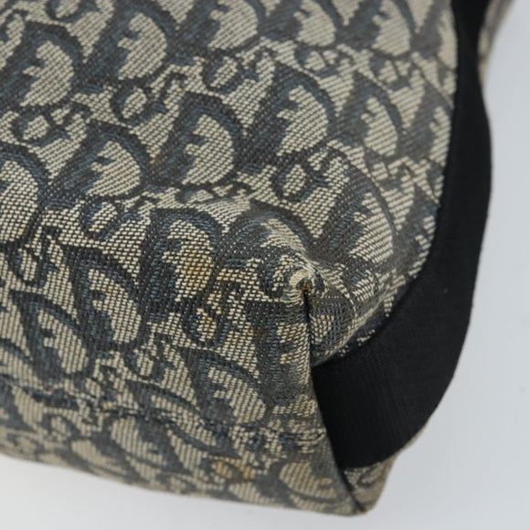 Christian Dior Trotter Canvas Shoulder Bag Navy Silver Auth gh1756