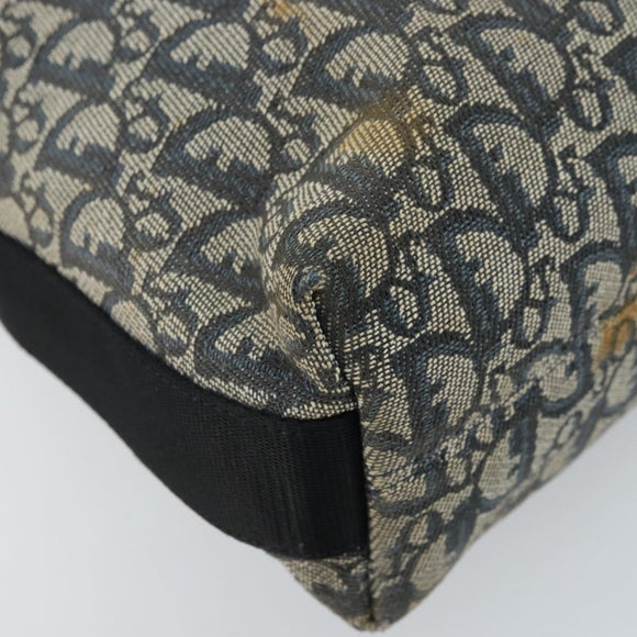 Christian Dior Trotter Canvas Shoulder Bag Navy Silver Auth gh1756