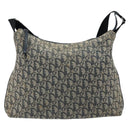 Christian Dior Trotter Canvas Shoulder Bag Navy Silver Auth gh1756-2