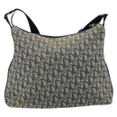 Christian Dior Trotter Canvas Shoulder Bag Navy Silver Auth gh1756-3