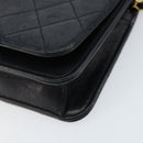 CHANEL Matelasse Chain Shoulder Bag Leather Black Gold CC Auth gh1758-8