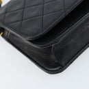CHANEL Matelasse Chain Shoulder Bag Leather Black Gold CC Auth gh1758-15