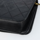 CHANEL Matelasse Chain Shoulder Bag Leather Black Gold CC Auth gh1758-16