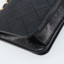 CHANEL Matelasse Chain Shoulder Bag Leather Black Gold CC Auth gh1758-17