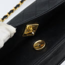 CHANEL Matelasse Chain Shoulder Bag Leather Black Gold CC Auth gh1758-9