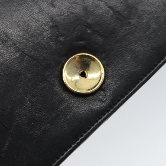 CHANEL Matelasse Chain Shoulder Bag Leather Black Gold CC Auth gh1758