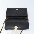 CHANEL Matelasse Chain Shoulder Bag Leather Black Gold CC Auth gh1758-19