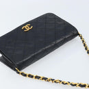 CHANEL Matelasse Chain Shoulder Bag Leather Black Gold CC Auth gh1758-6