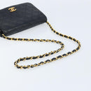 CHANEL Matelasse Chain Shoulder Bag Leather Black Gold CC Auth gh1758-7