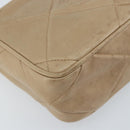 CHANEL Matelasse Chain Shoulder Bag Lamb Skin Beige Gold CC Auth gh1759-11